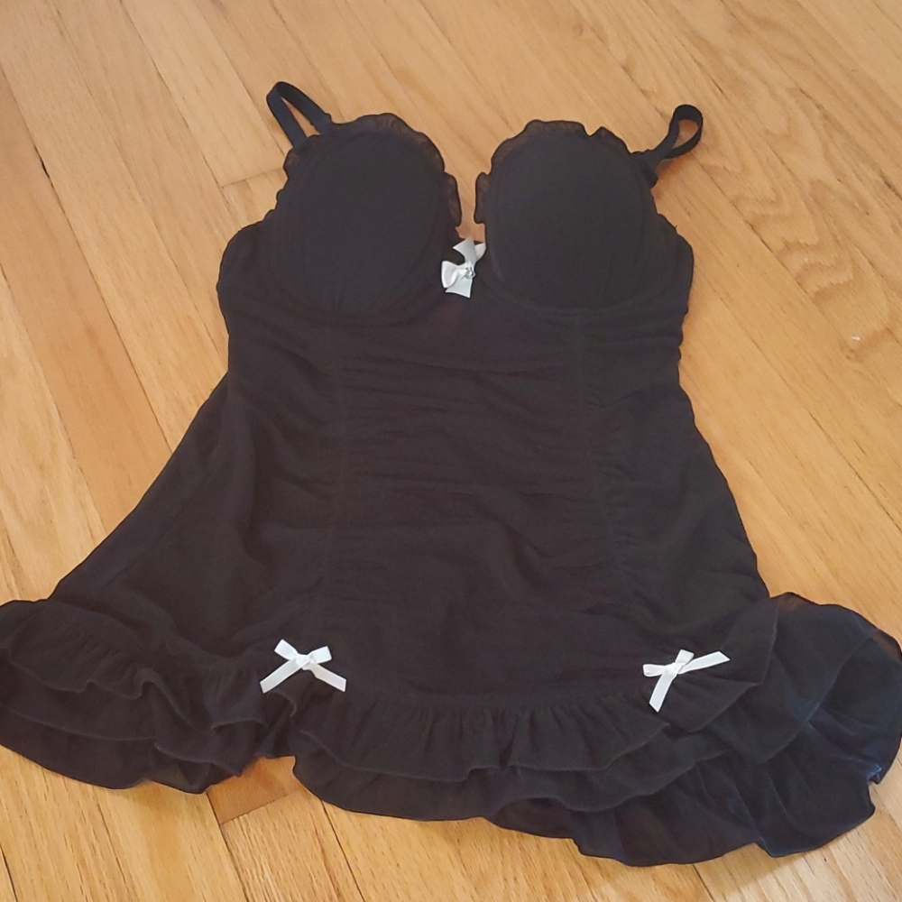 Black mesh lingerie - size small